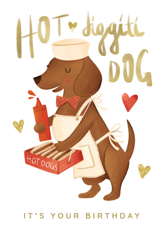 Hot Diggity Dog Birthday Card Greetings Island