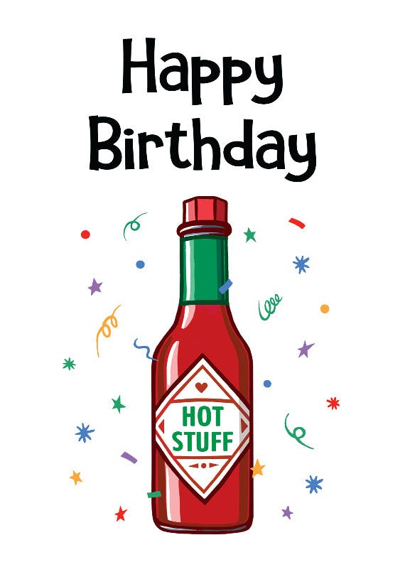 Hot stuff birthday -  tarjeta de cumpleaños