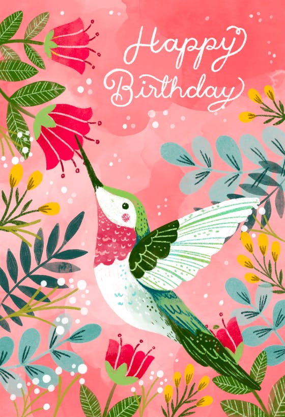 Humming Bird Day - Free Birthday Card 