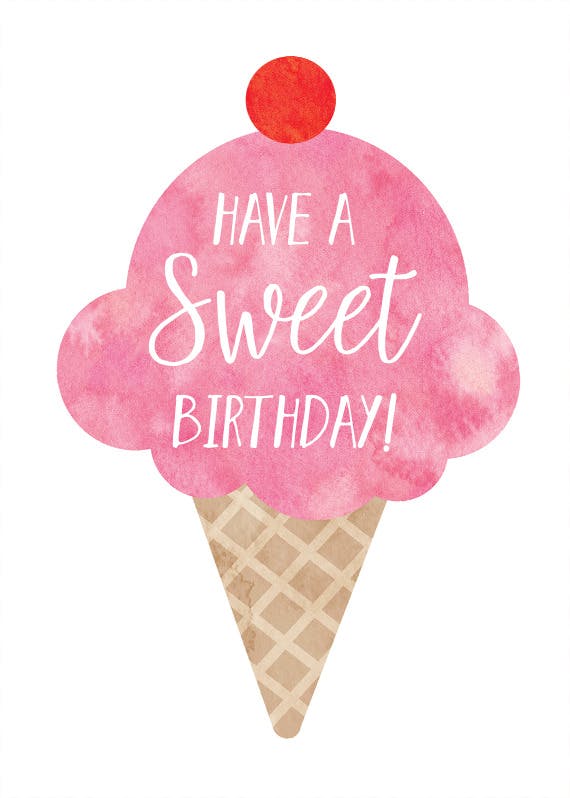 Ice cream - happy birthday card