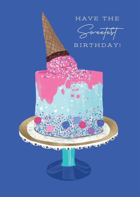 Ice cream cake - happy birthday card