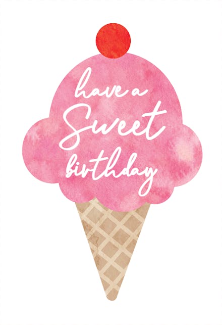 Ice Cream - Birthday Card
