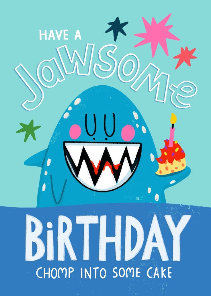 Jawsome birthday - tarjeta de cumpleaños