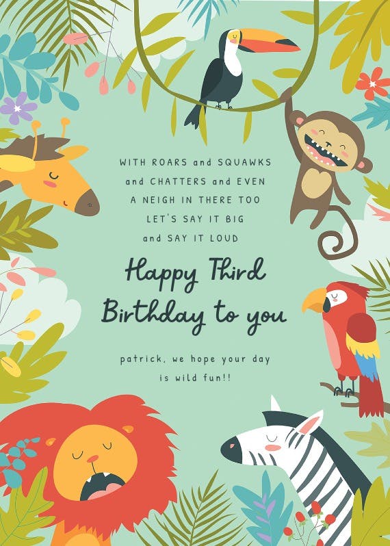 Jungle gym - happy birthday card