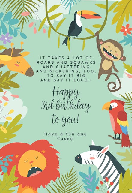 Jungle Gym - Birthday Card