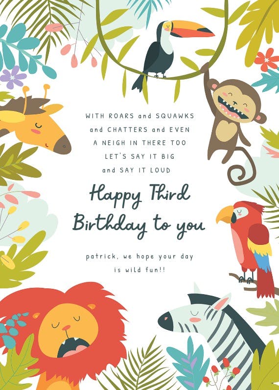 Jungle gym - birthday card
