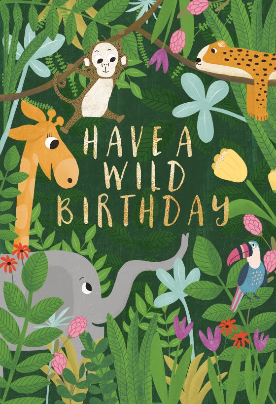 Jungle jam - happy birthday card