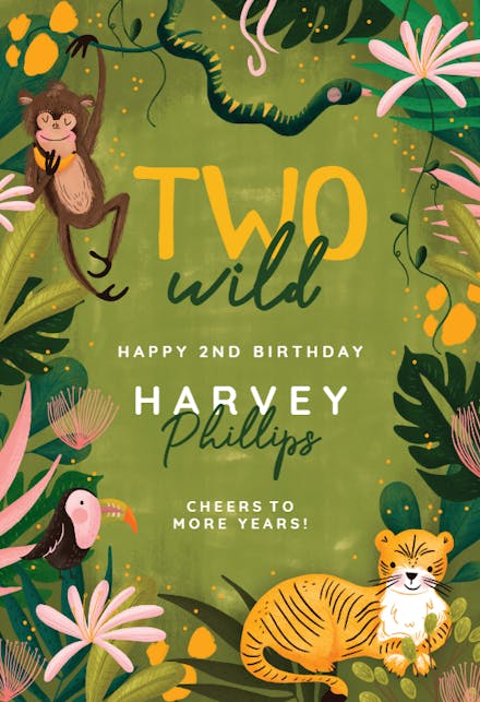 Jungle party - Birthday Card