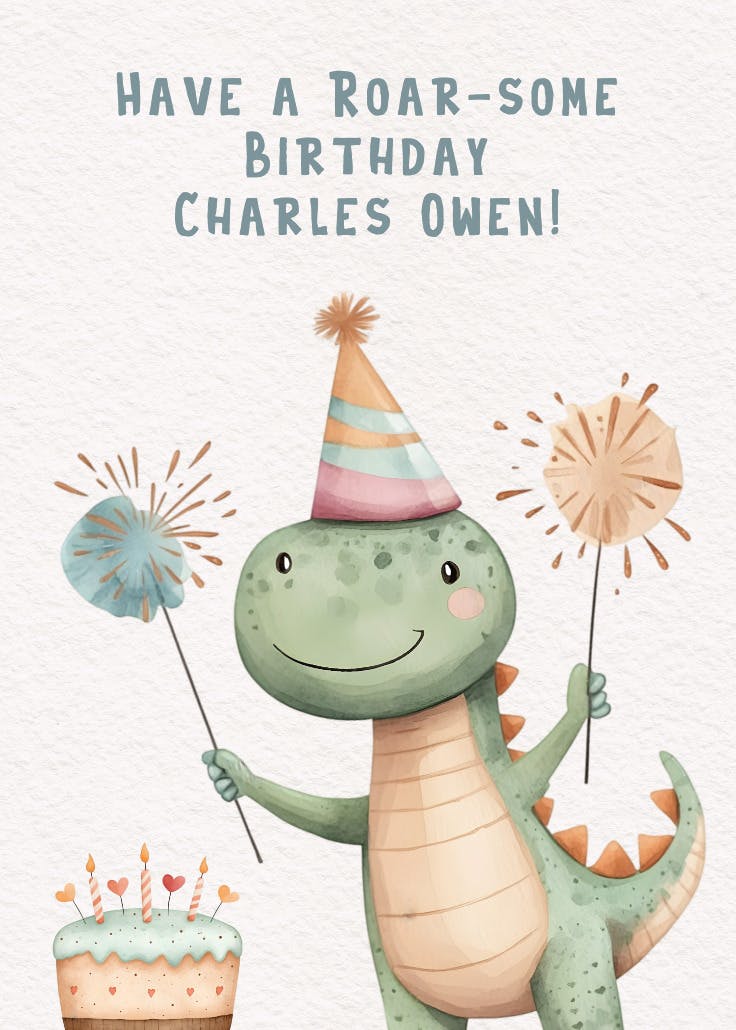 Jurassic party - happy birthday card
