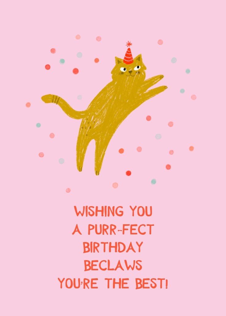 Just beclaws - birthday card