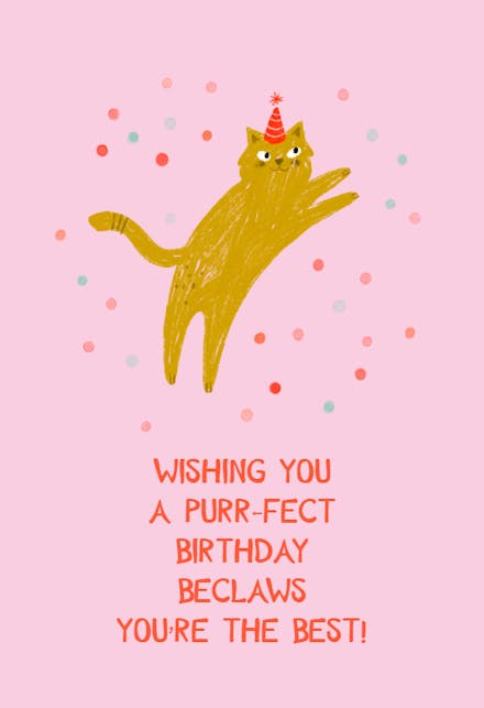 Just Beclaws - Birthday Card