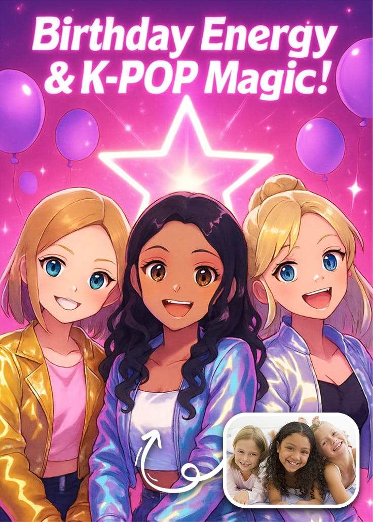 K-pop magic - tarjeta de cumpleaños