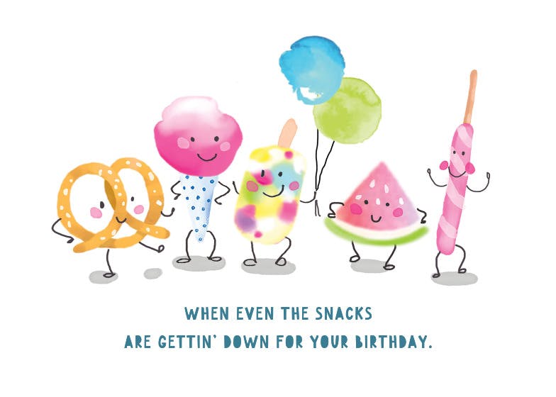 Kick line - happy birthday card