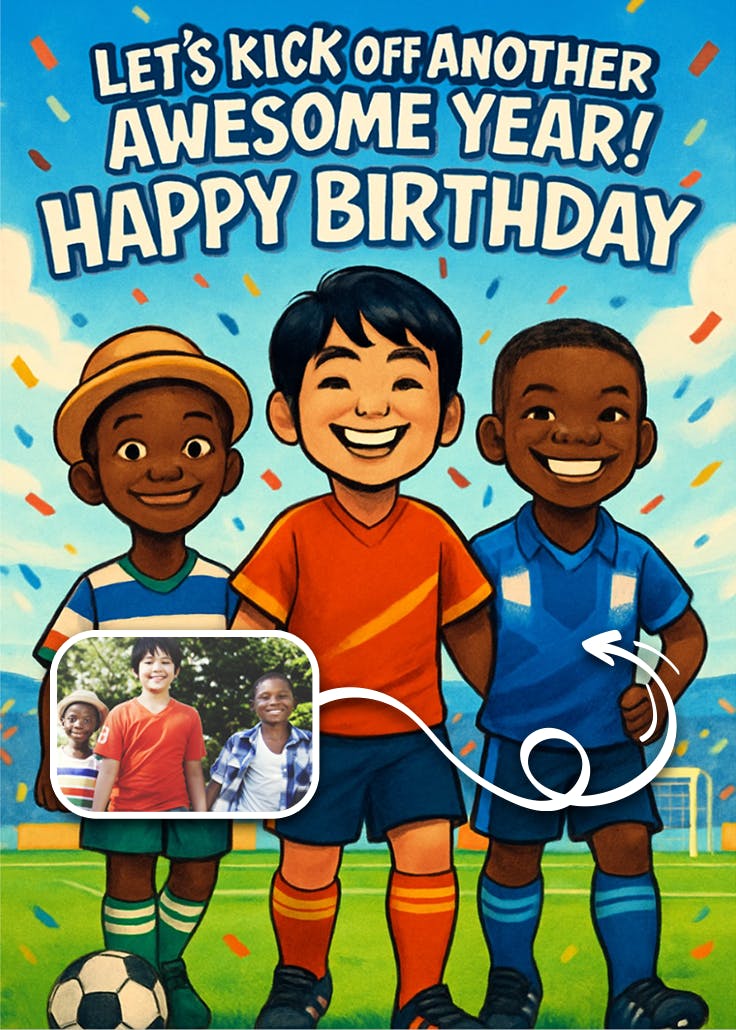 Kick off year - birthday card