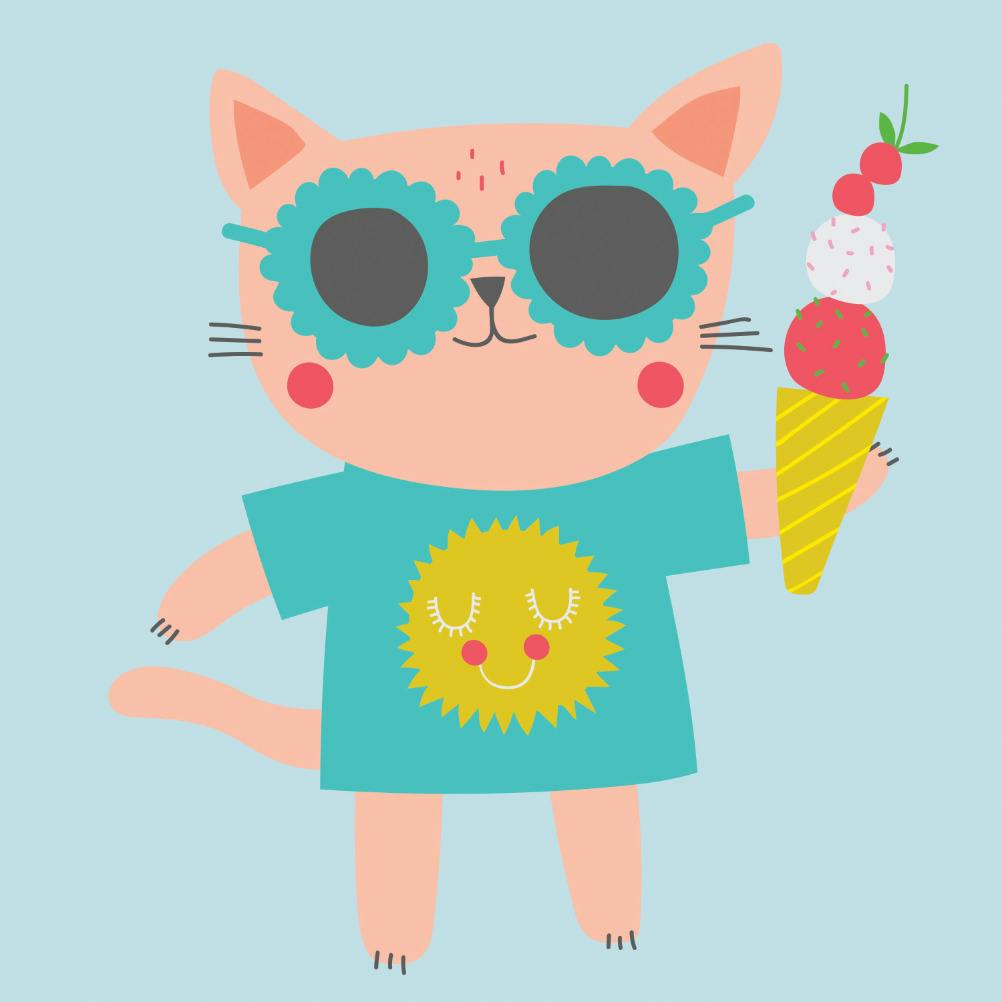 Kool cat - happy birthday card