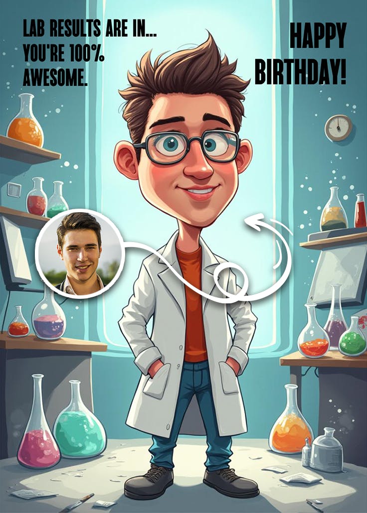 Lab results - happy birthday card