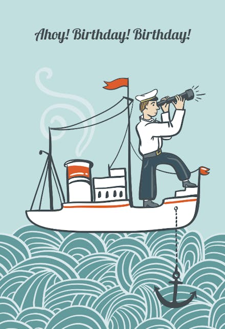 Land Ho - Birthday Card