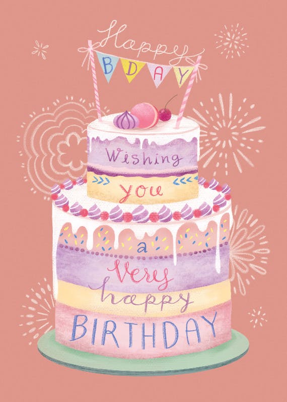 Layered happy cake - birthday card