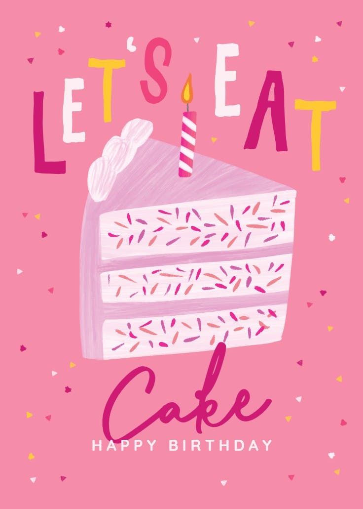 Let's eat cake - happy birthday card