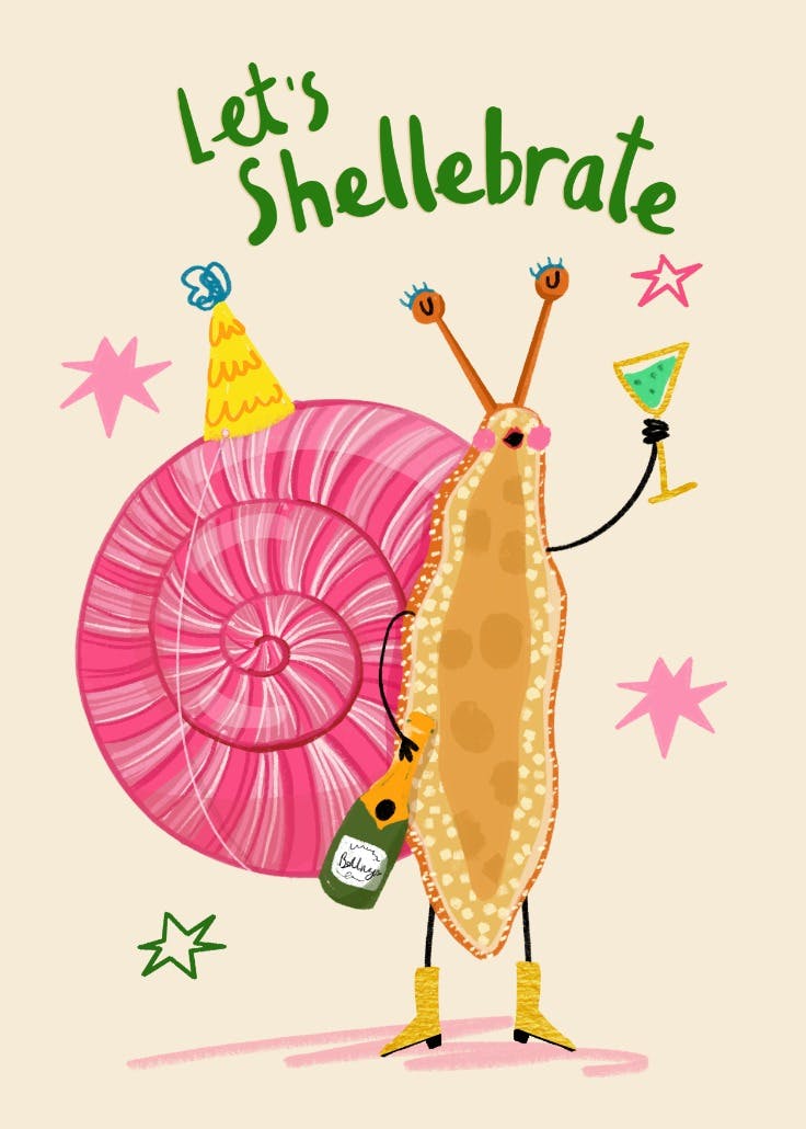 Let's shellebrate - tarjeta de cumpleaños