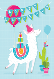 Llama Drama Birthday Card Free Greetings Island