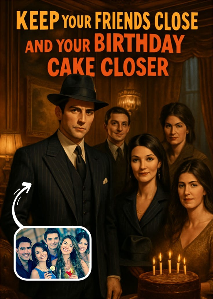 Mafia birthday - tarjeta de cumpleaños