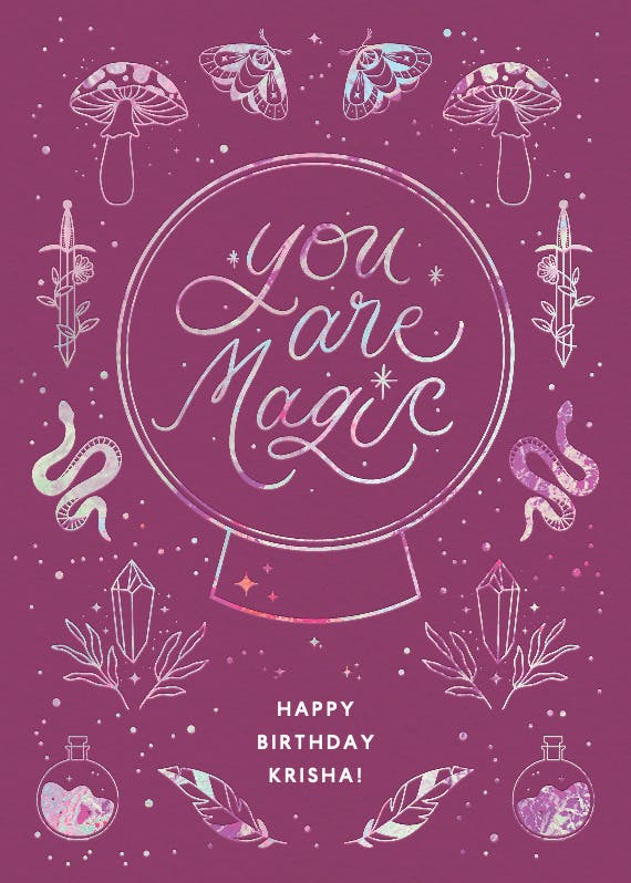 Magic frame - happy birthday card