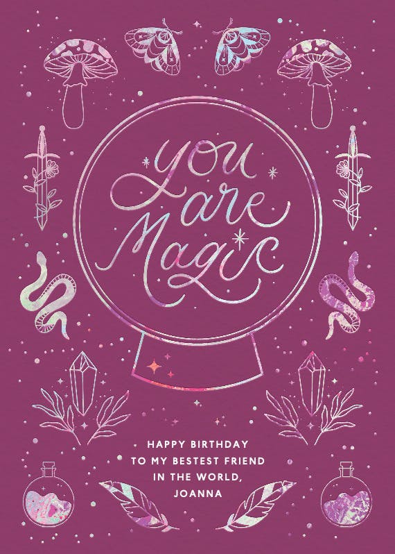 Mystic frame - happy birthday card