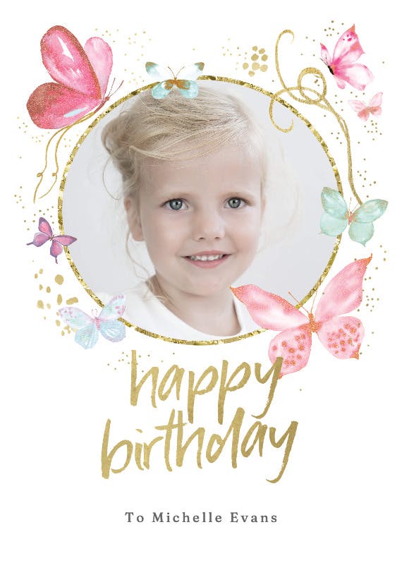 Magical butterflies - happy birthday card