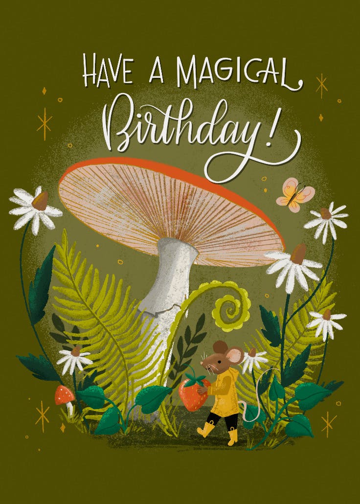 Magical forest fun - tarjeta de cumpleaños