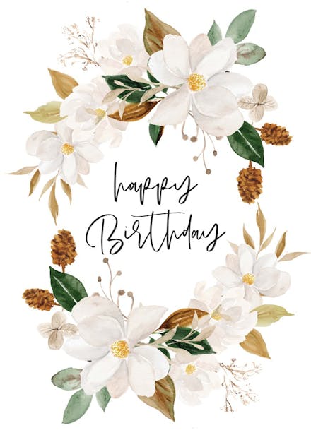 Magnolia blooms - birthday card
