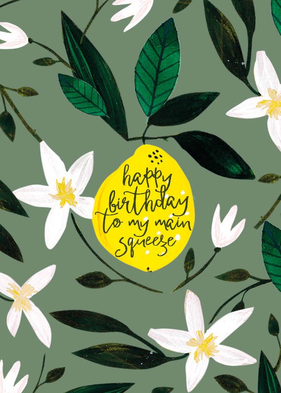 Main squeeze -  free birthday card
