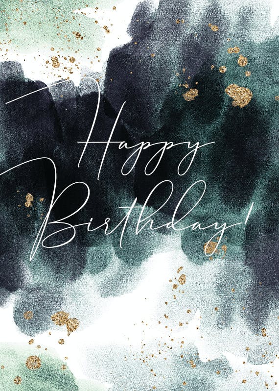 Marble sparkle - happy birthday card