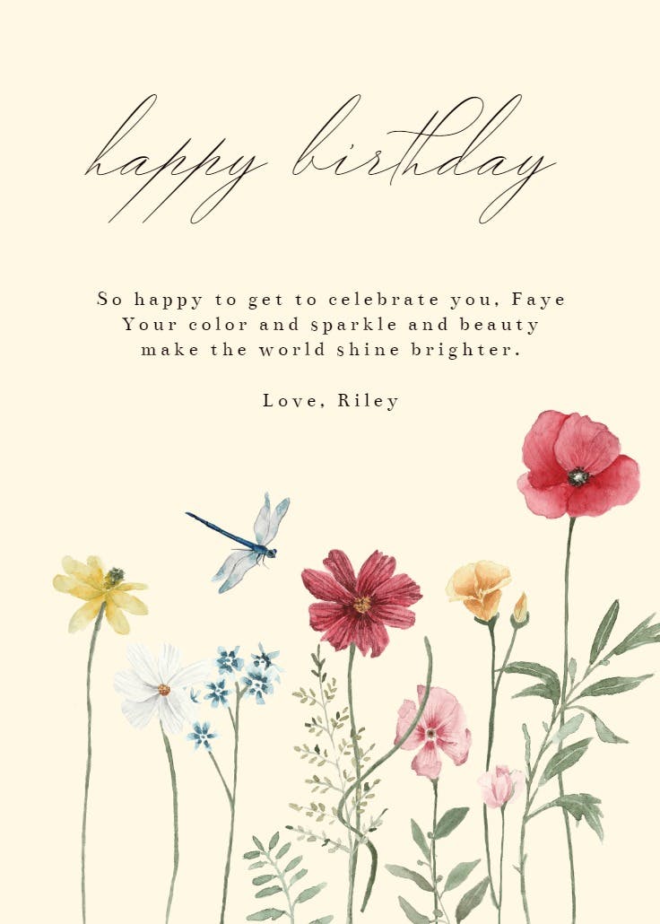 Meadow corner - happy birthday card