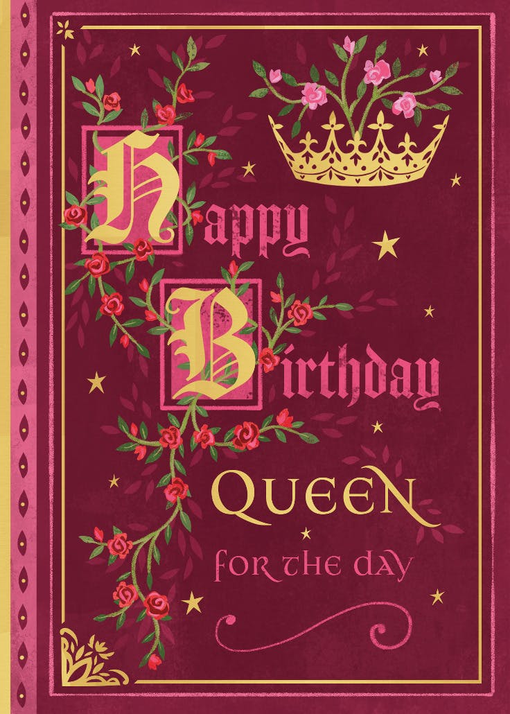 Medieval typography - tarjeta de cumpleaños