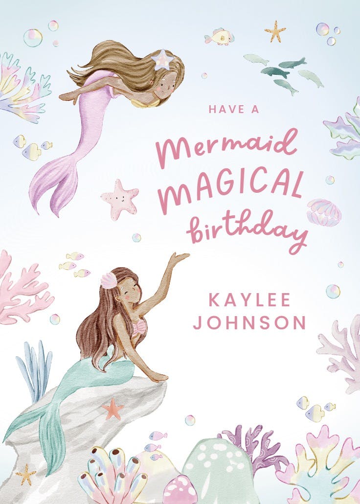 Mermaid magic reef - birthday card