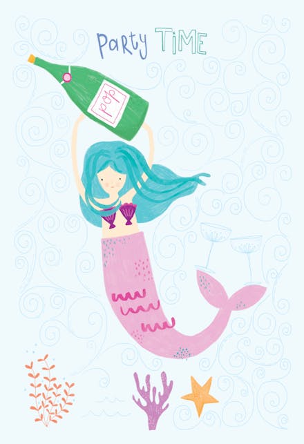 Mermaid pop - Happy Birthday Card