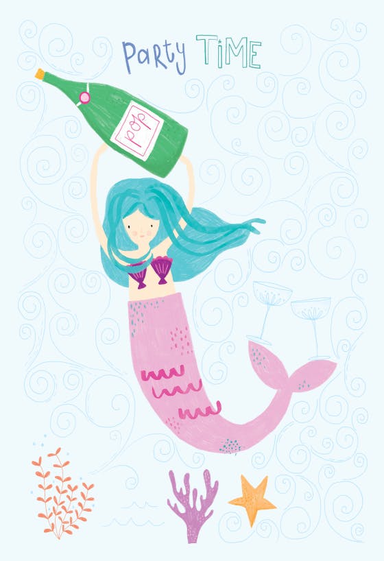 Mermaid pop - happy birthday card