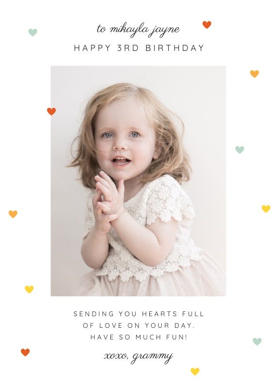 Mini hearts - birthday card