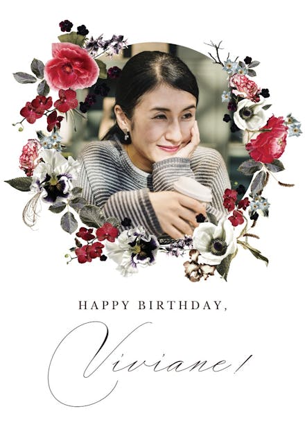 Moody flowers - birthday card