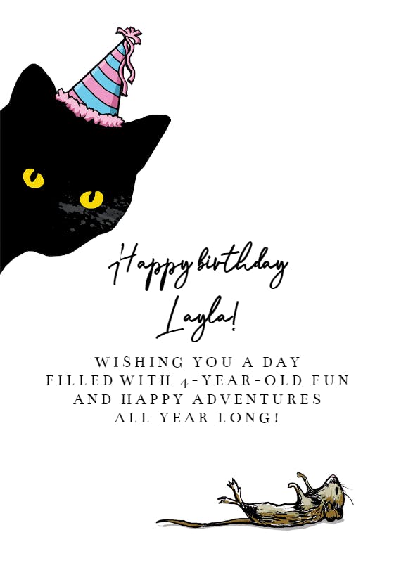Mouse and meow - birthday card
