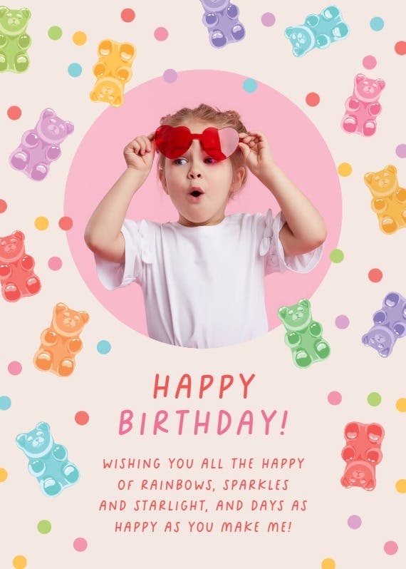 My gummy bear - happy birthday card
