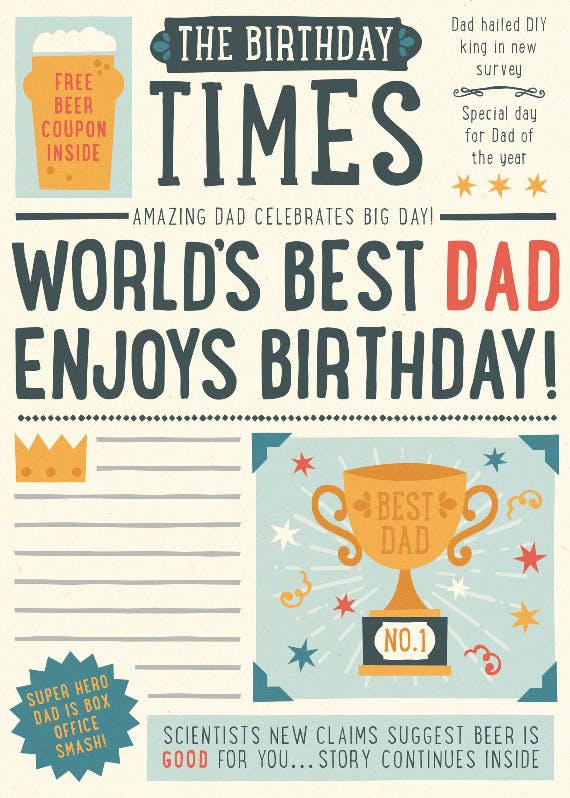 Newspaper birthday -  free birthday card