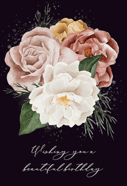 Nocturnal Flowers - Birthday Card