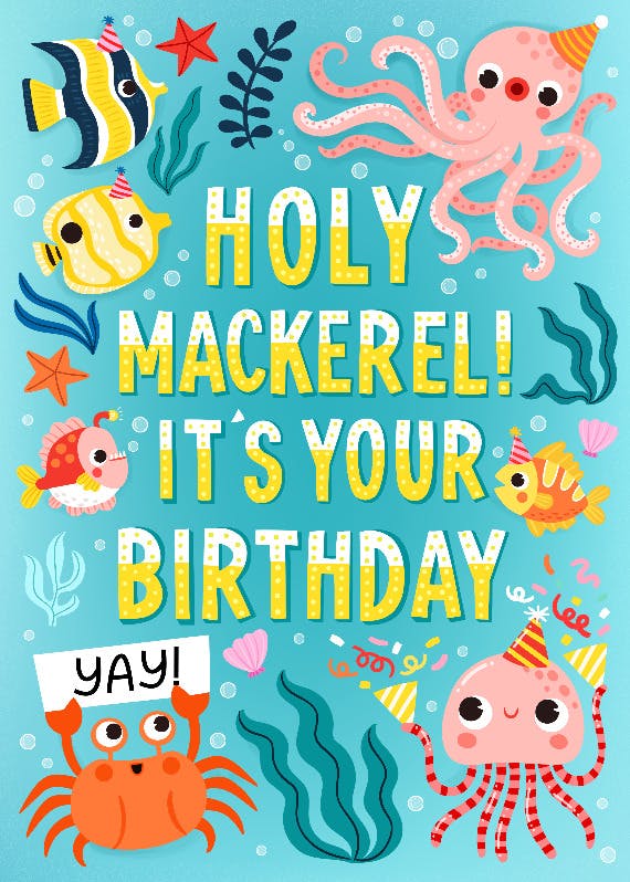 Ocean wishes - happy birthday card