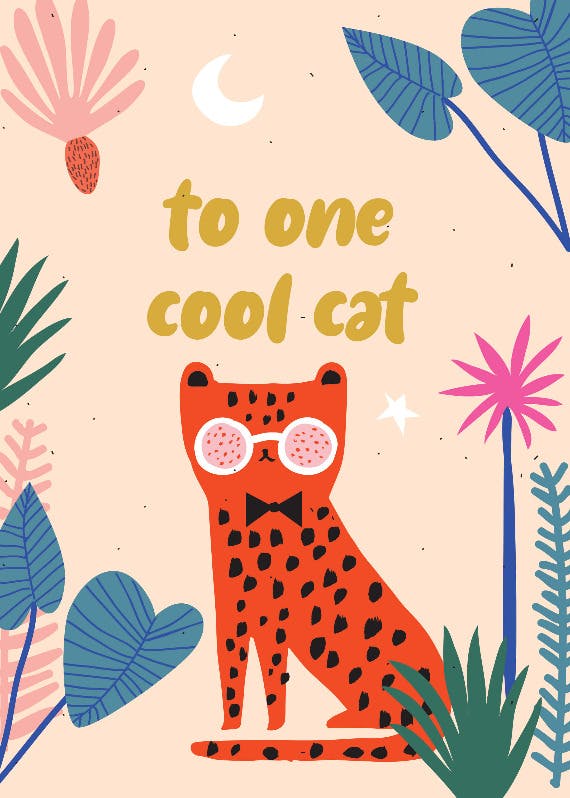 One cool cat -  tarjeta de cumpleaños
