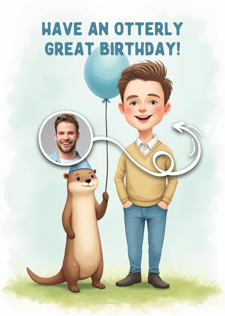 Otterly great - tarjeta de cumpleaños
