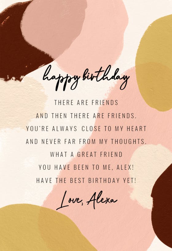 Painterly petals - happy birthday card