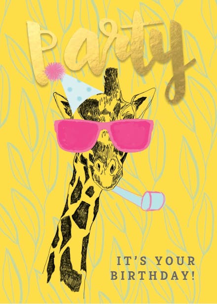 Party animal - birthday card