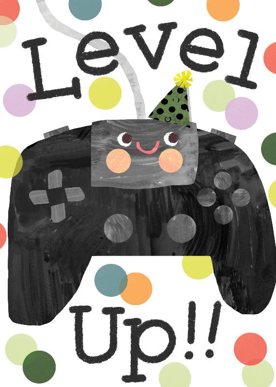 Party gamer - happy birthday card